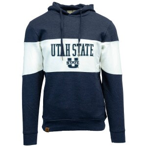 utah state colorblock hoodie navy